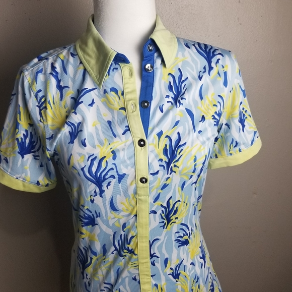 GG Blue golf top short sleeves size M - Picture 3 of 6